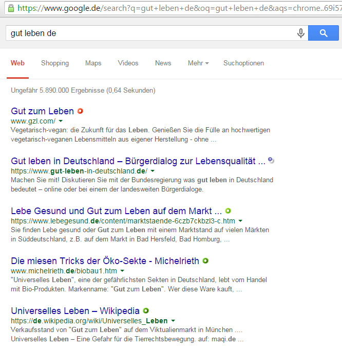 google.de: Suchergebnis nach "gut leben de"